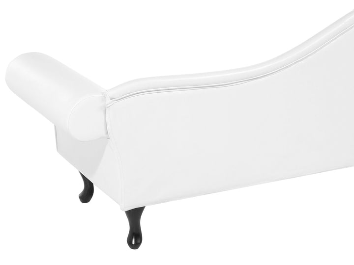 Lattes Left Hand Faux Leather Chaise Lounge White