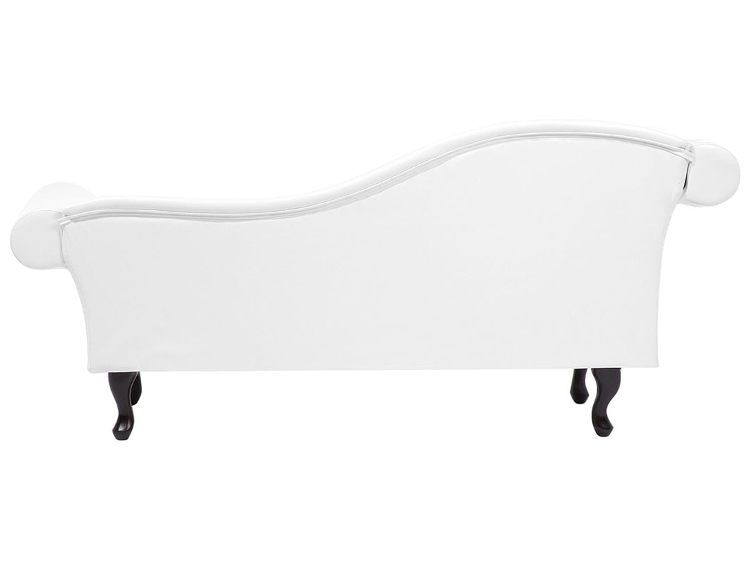 Lattes Left Hand Faux Leather Chaise Lounge White