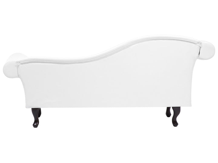 Lattes Left Hand Faux Leather Chaise Lounge White