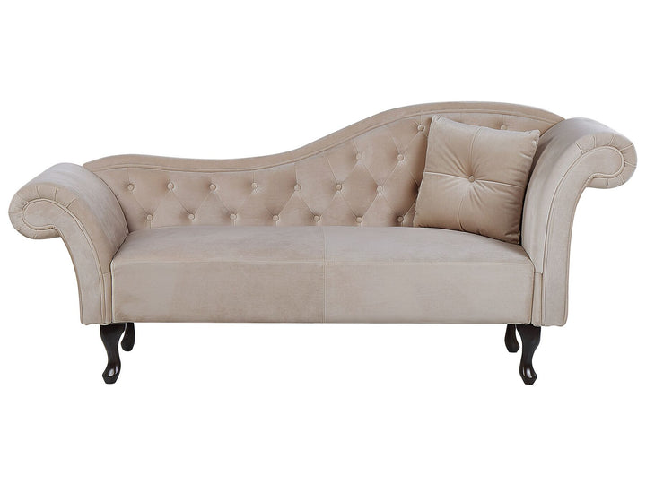 Lattes Right Hand Chaise Lounge Velvet Beige