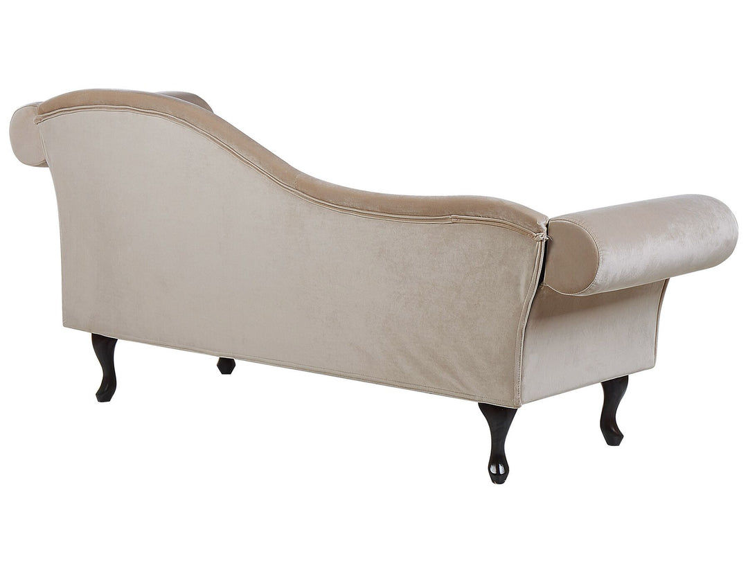 Lattes Right Hand Chaise Lounge Velvet Beige