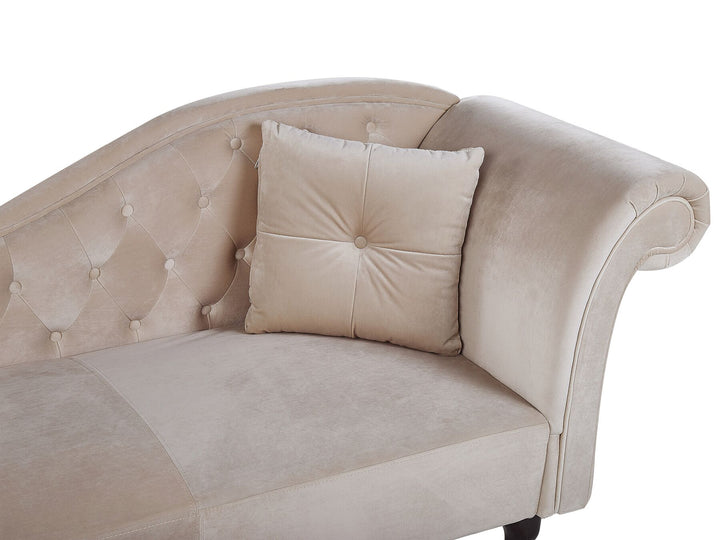 Lattes Right Hand Chaise Lounge Velvet Beige