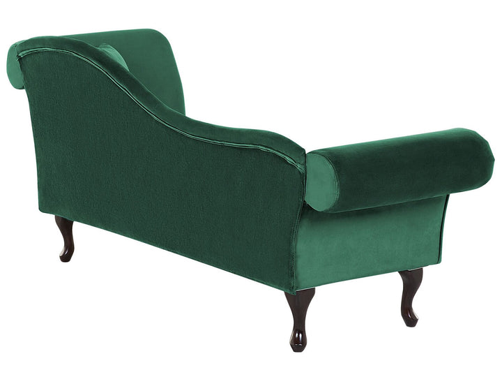 Lattes Right Hand Chaise Lounge Velvet Dark Green