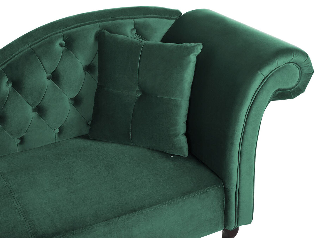 Lattes Right Hand Chaise Lounge Velvet Dark Green