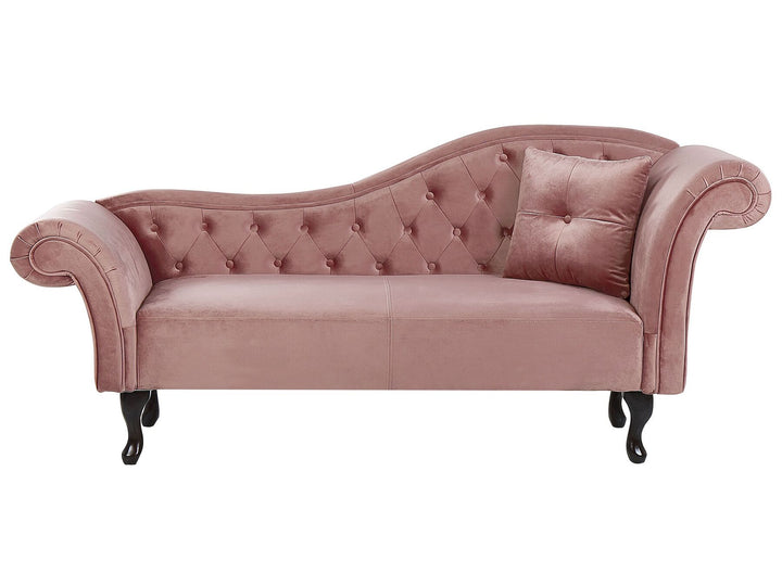 Lattes Right Hand Chaise Lounge Velvet Pink