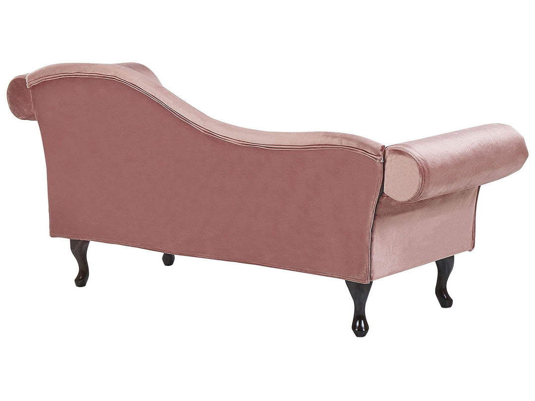 Lattes Right Hand Chaise Lounge Velvet Pink