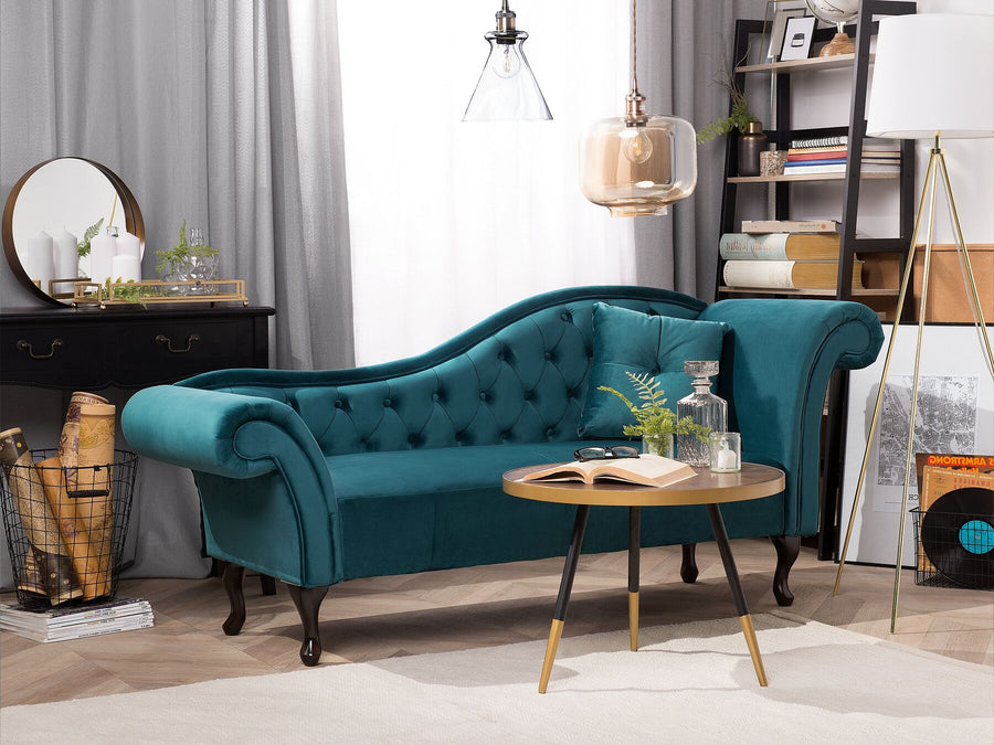 Lattes Right Hand Chaise Lounge Velvet Teal