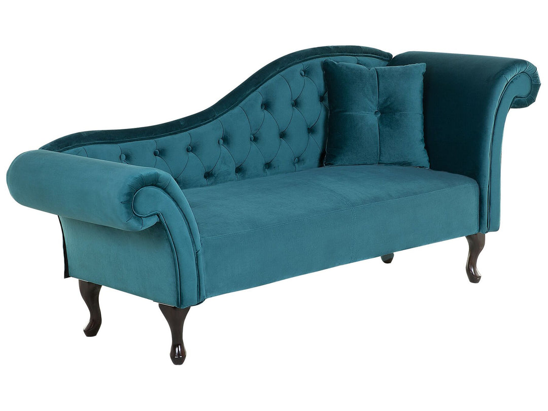 Lattes Right Hand Chaise Lounge Velvet Teal