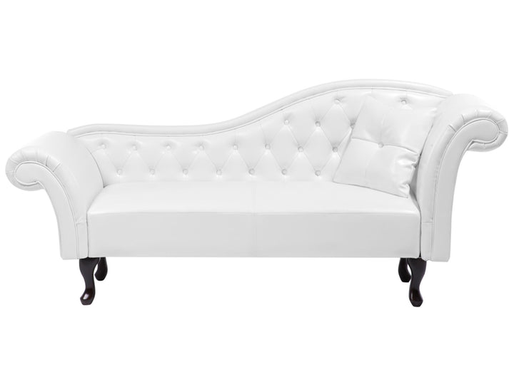 Lattes Right Hand Faux Leather Chaise Lounge White