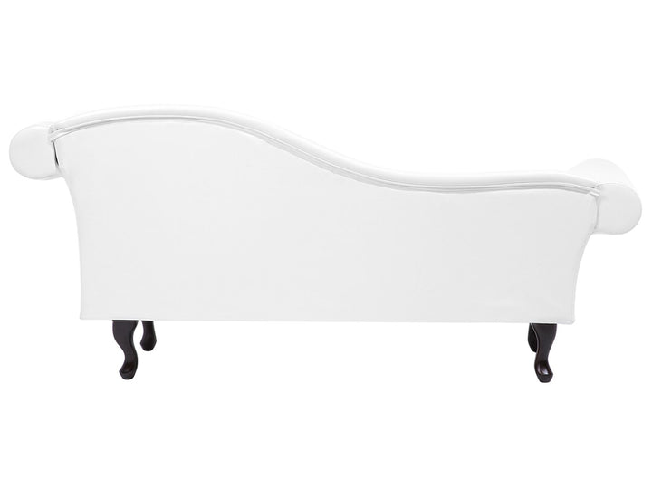 Lattes Right Hand Faux Leather Chaise Lounge White