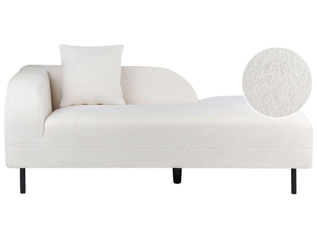 Le Crau Left Hand Boucle Chaise Lounge White