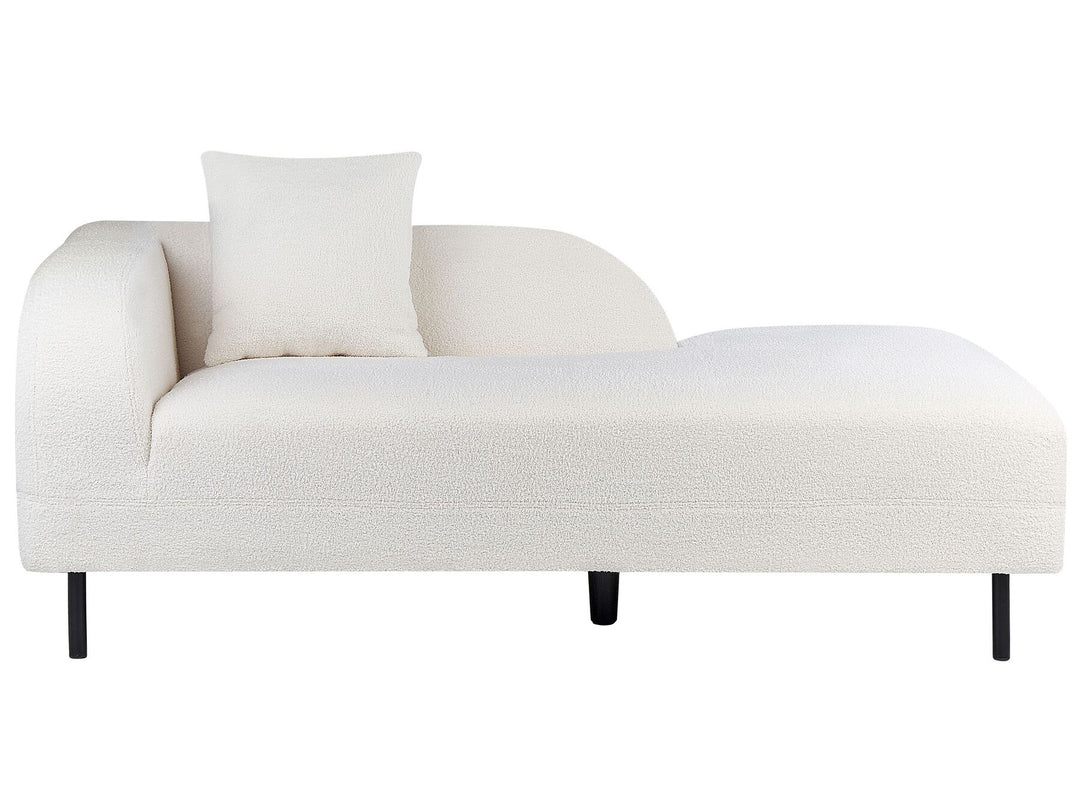 Le Crau Left Hand Boucle Chaise Lounge White