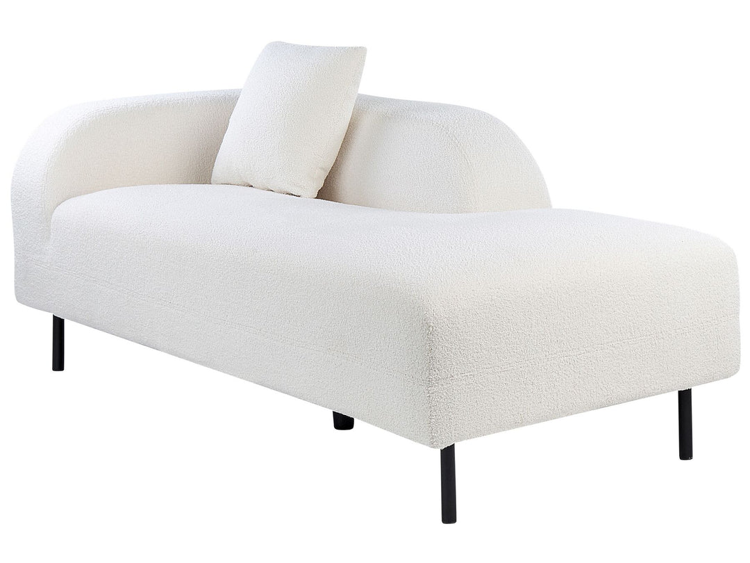 Le Crau Left Hand Boucle Chaise Lounge White