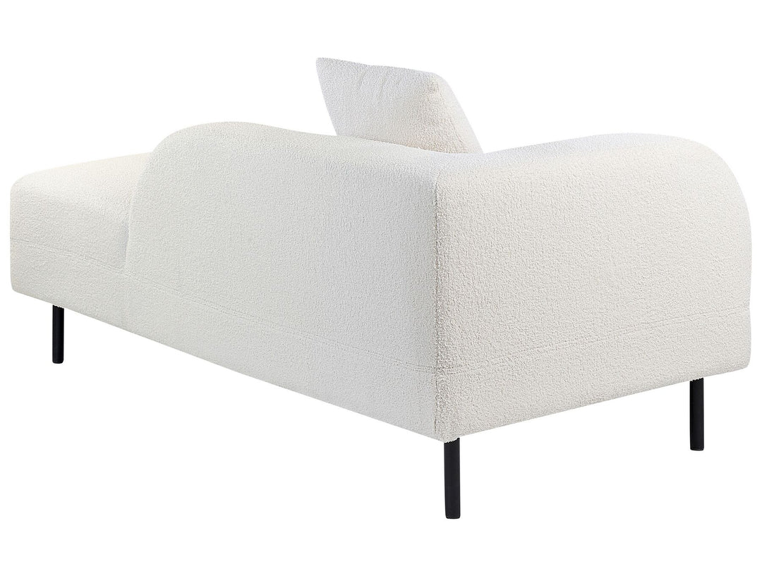 Le Crau Left Hand Boucle Chaise Lounge White