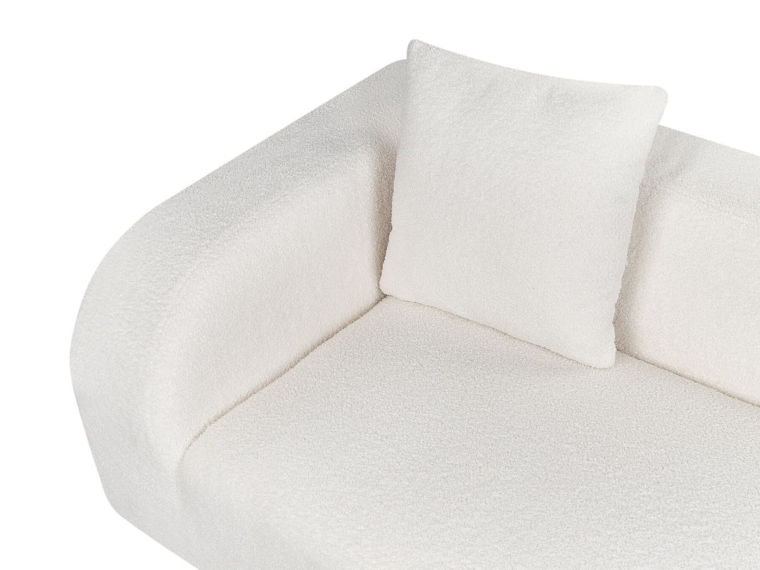 Le Crau Left Hand Boucle Chaise Lounge White