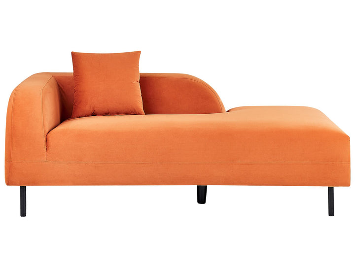 Le Crau Left Hand Velvet Chaise Lounge Orange