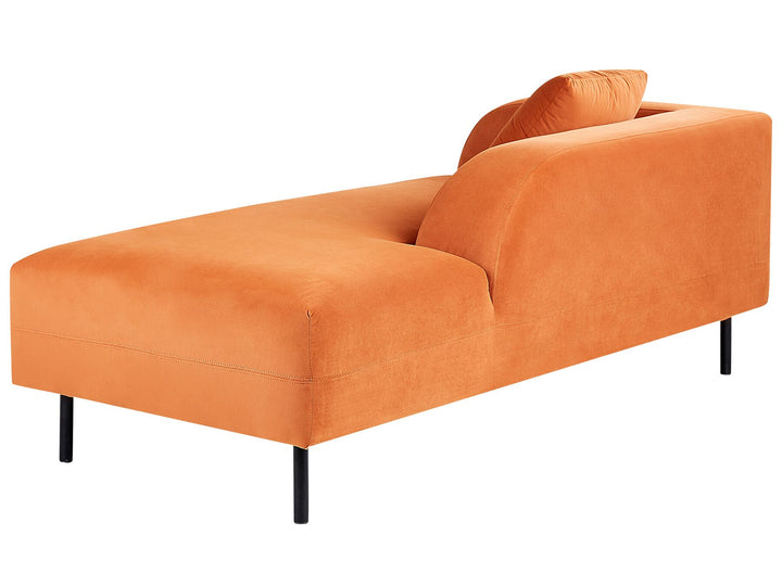 Le Crau Left Hand Velvet Chaise Lounge Orange