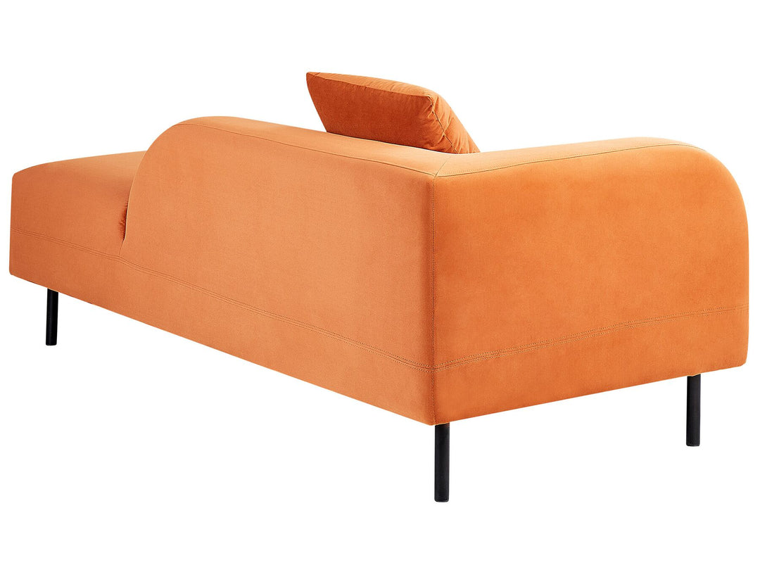 Le Crau Left Hand Velvet Chaise Lounge Orange