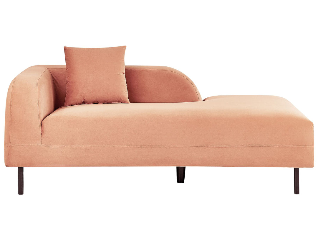 Le Crau Left Hand Velvet Chaise Lounge Peach Pink