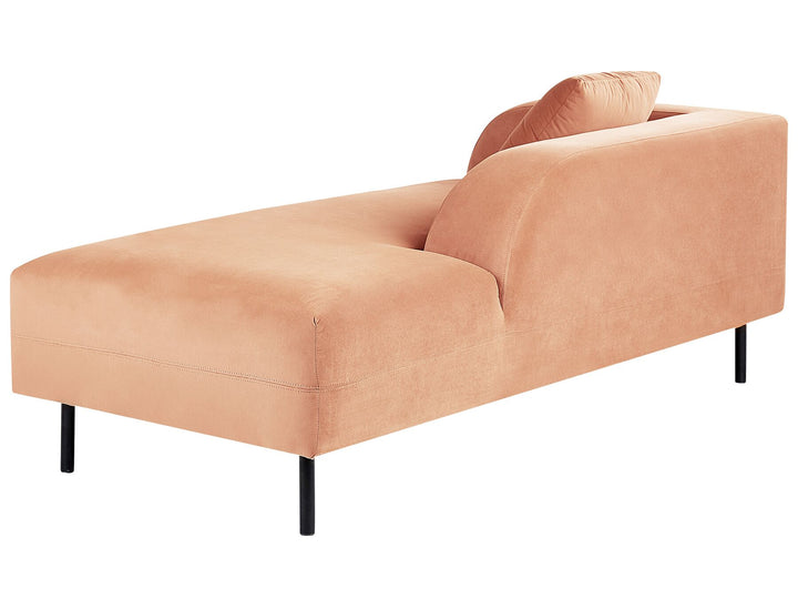 Le Crau Left Hand Velvet Chaise Lounge Peach Pink