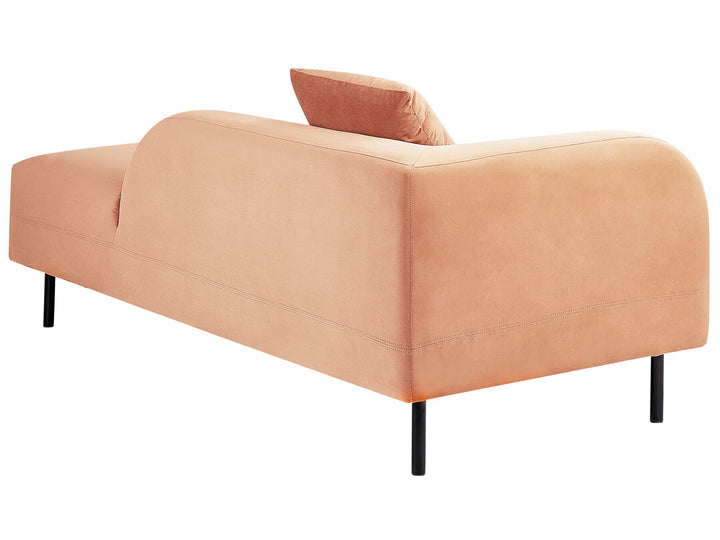 Le Crau Left Hand Velvet Chaise Lounge Peach Pink