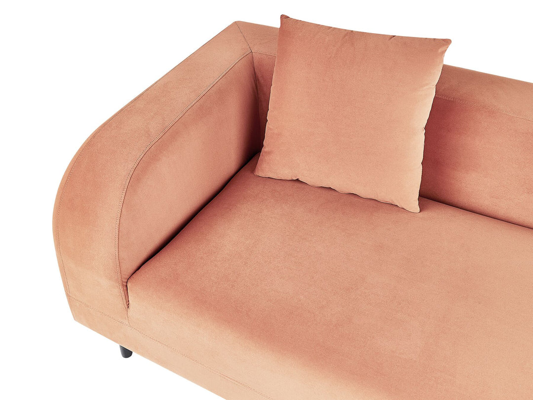 Le Crau Left Hand Velvet Chaise Lounge Peach Pink