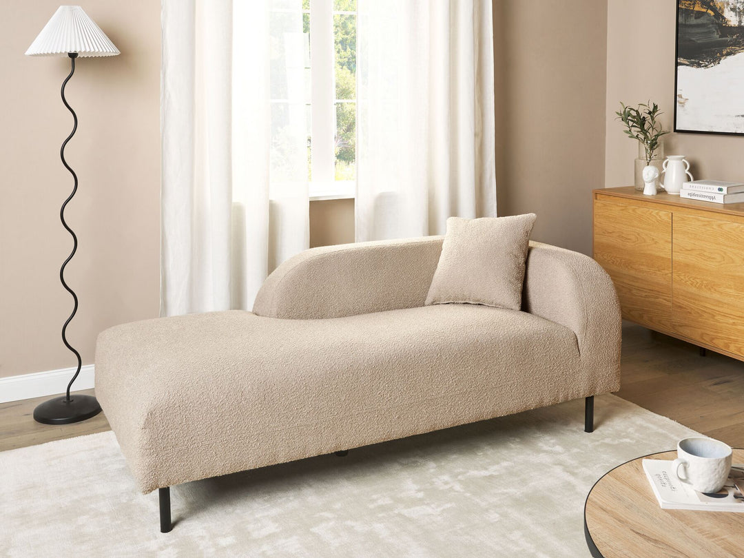 Le Crau Right Hand Boucle Chaise Lounge Taupe