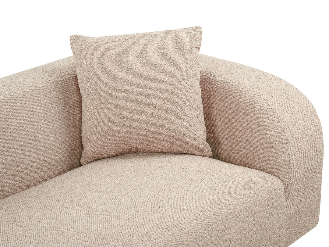 Le Crau Right Hand Boucle Chaise Lounge Taupe