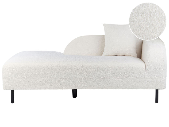 Le Crau Right Hand Boucle Chaise Lounge White