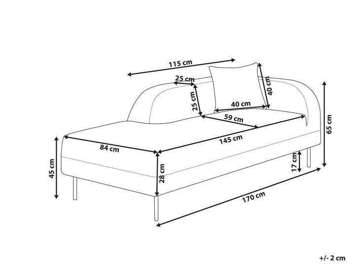 Le Crau Right Hand Boucle Chaise Lounge White