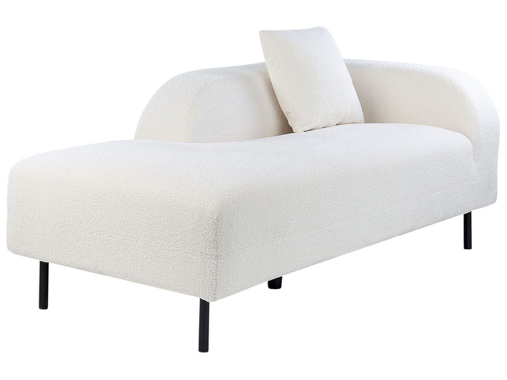 Le Crau Right Hand Boucle Chaise Lounge White