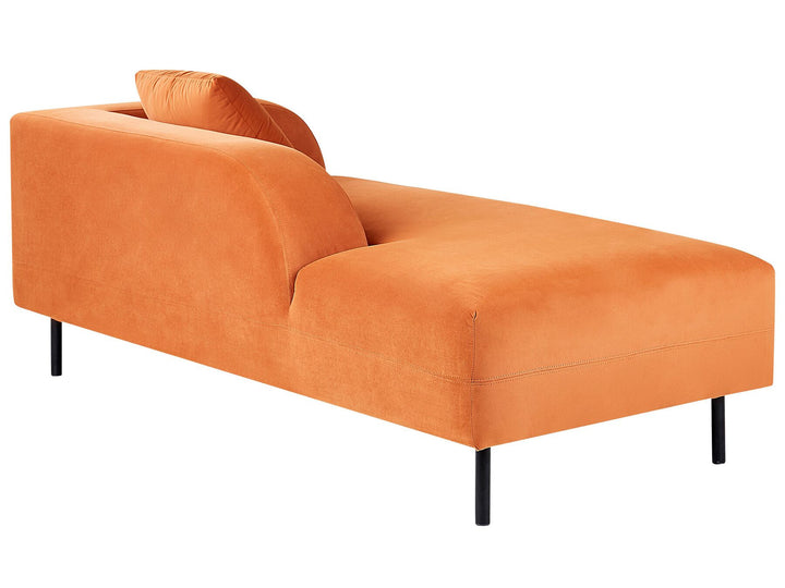 Le Crau Right Hand Velvet Chaise Lounge Orange