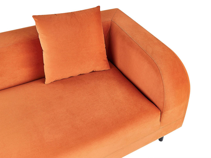 Le Crau Right Hand Velvet Chaise Lounge Orange