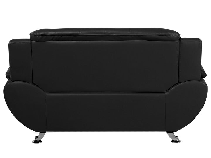 Leira 2 Seater Faux Leather Sofa Black