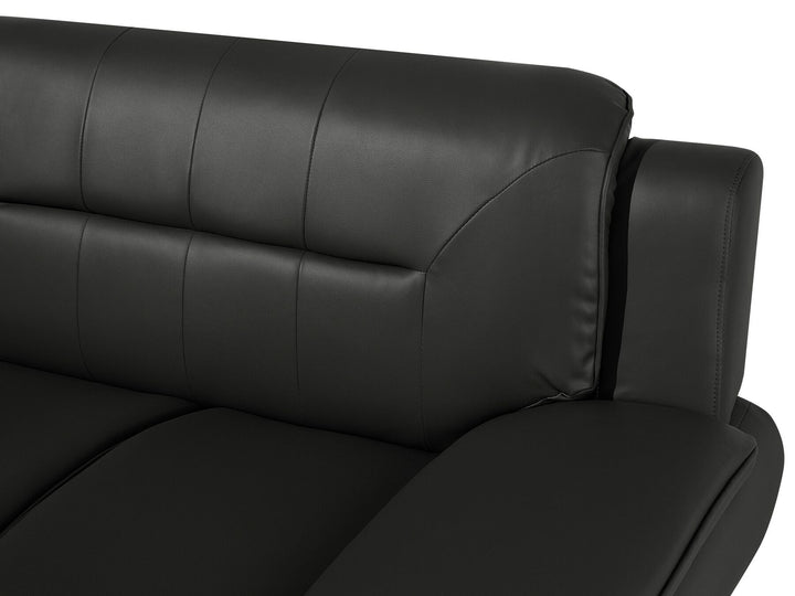 Leira 2 Seater Faux Leather Sofa Black