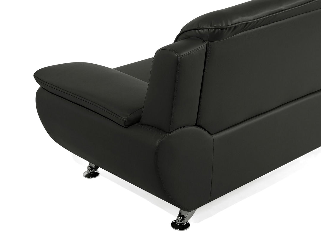 Leira 2 Seater Faux Leather Sofa Black