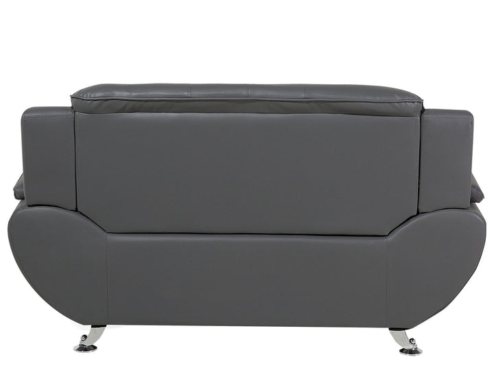 Leira 2 Seater Faux Leather Sofa Grey