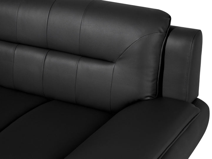 Leira 3 Seater Faux Leather Sofa Black