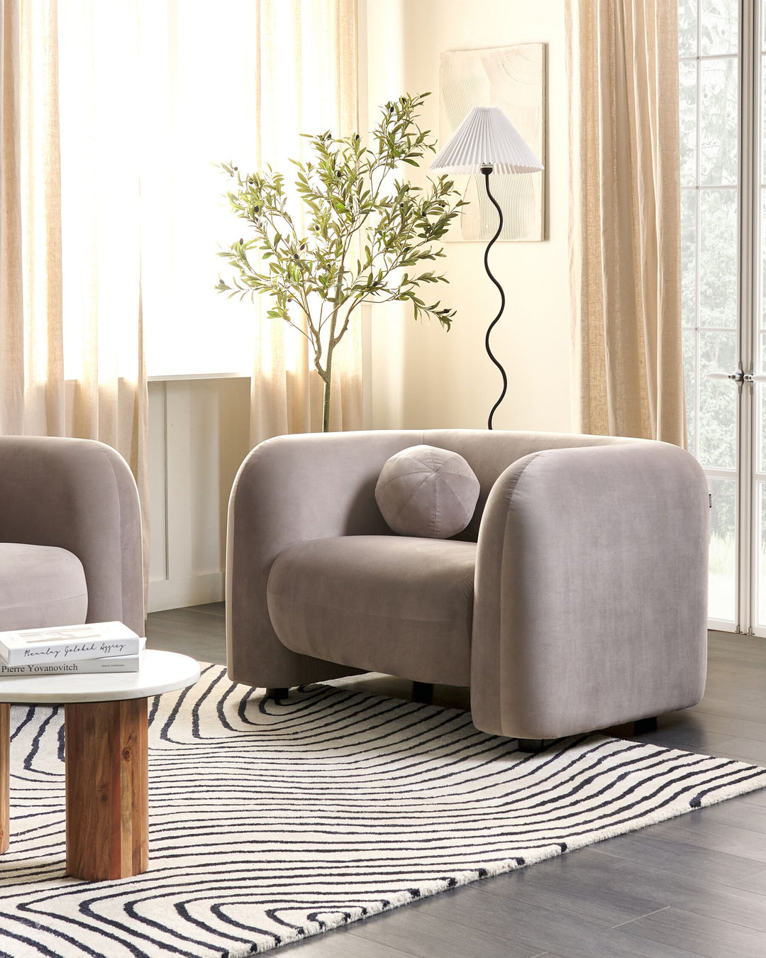 Leiren Armchair Velvet Taupe