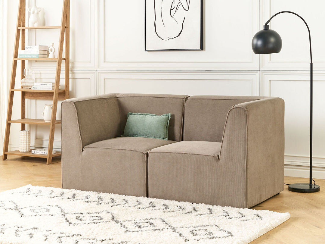 Lemvig 2 Seater Modular Jumbo Cord Sofa Taupe