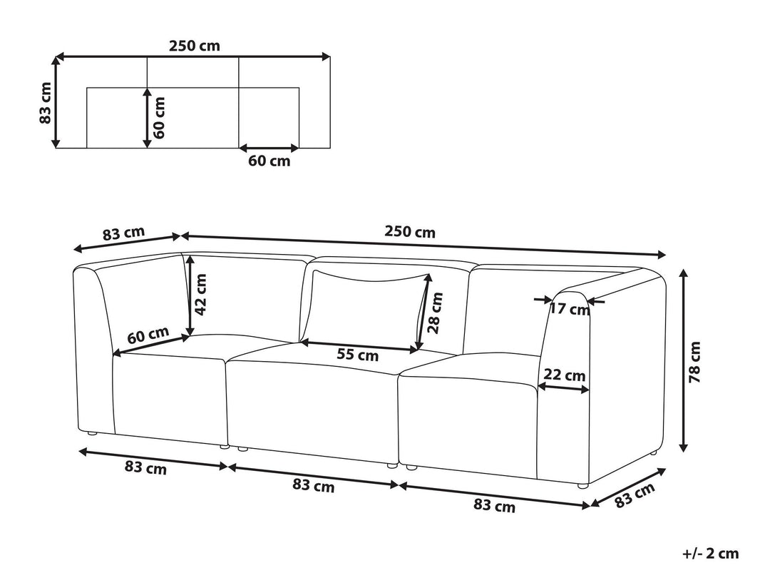 Lemvig 3 Seater Modular Jumbo Cord Sofa Beige