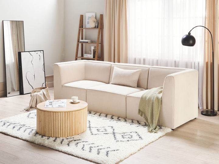 Lemvig 3 Seater Modular Jumbo Cord Sofa Beige