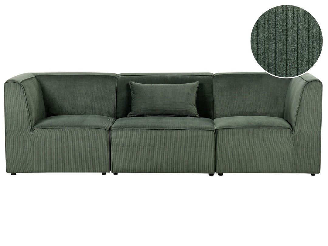 Lemvig 3 Seater Modular Jumbo Cord Sofa Dark Green