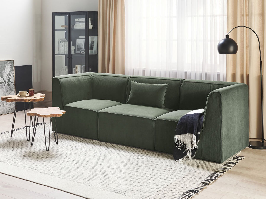 Lemvig 3 Seater Modular Jumbo Cord Sofa Dark Green