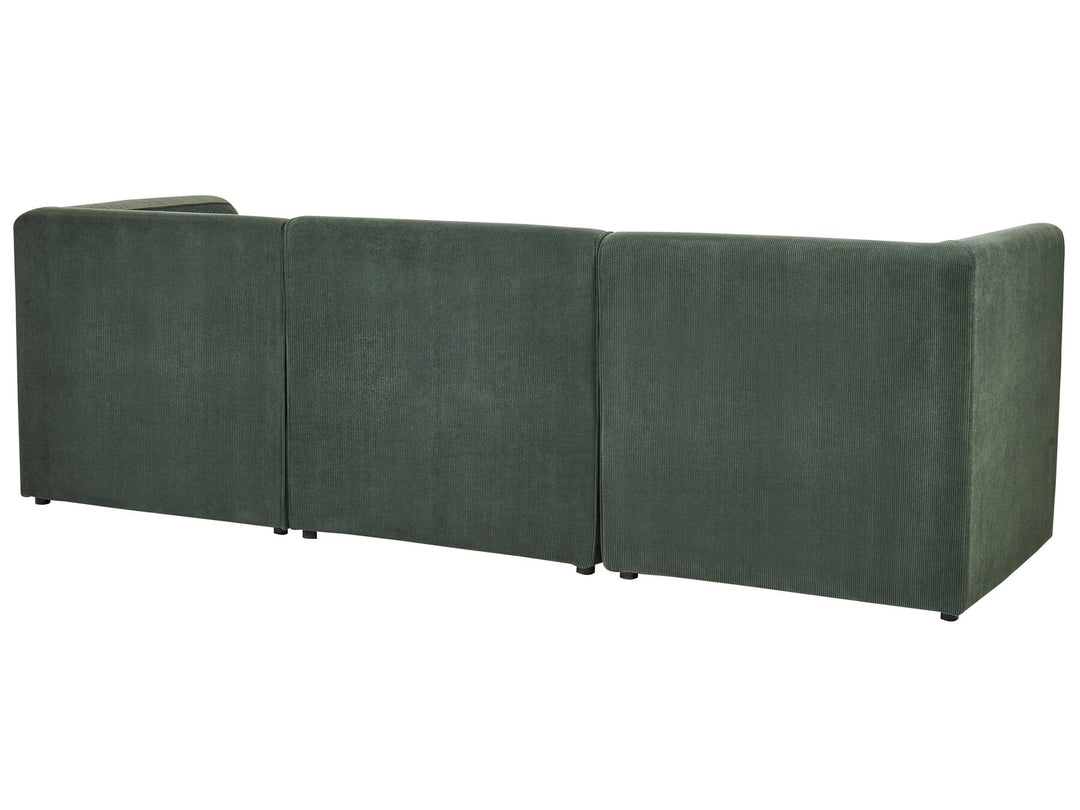 Lemvig 3 Seater Modular Jumbo Cord Sofa with Ottoman Dark Green