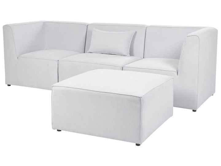 Lemvig 3 Seater Modular Jumbo Cord Sofa with Ottoman Off White