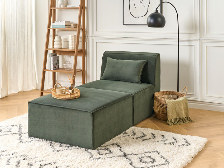 Lemvig Jumbo Cord Chaise Lounge Dark Green