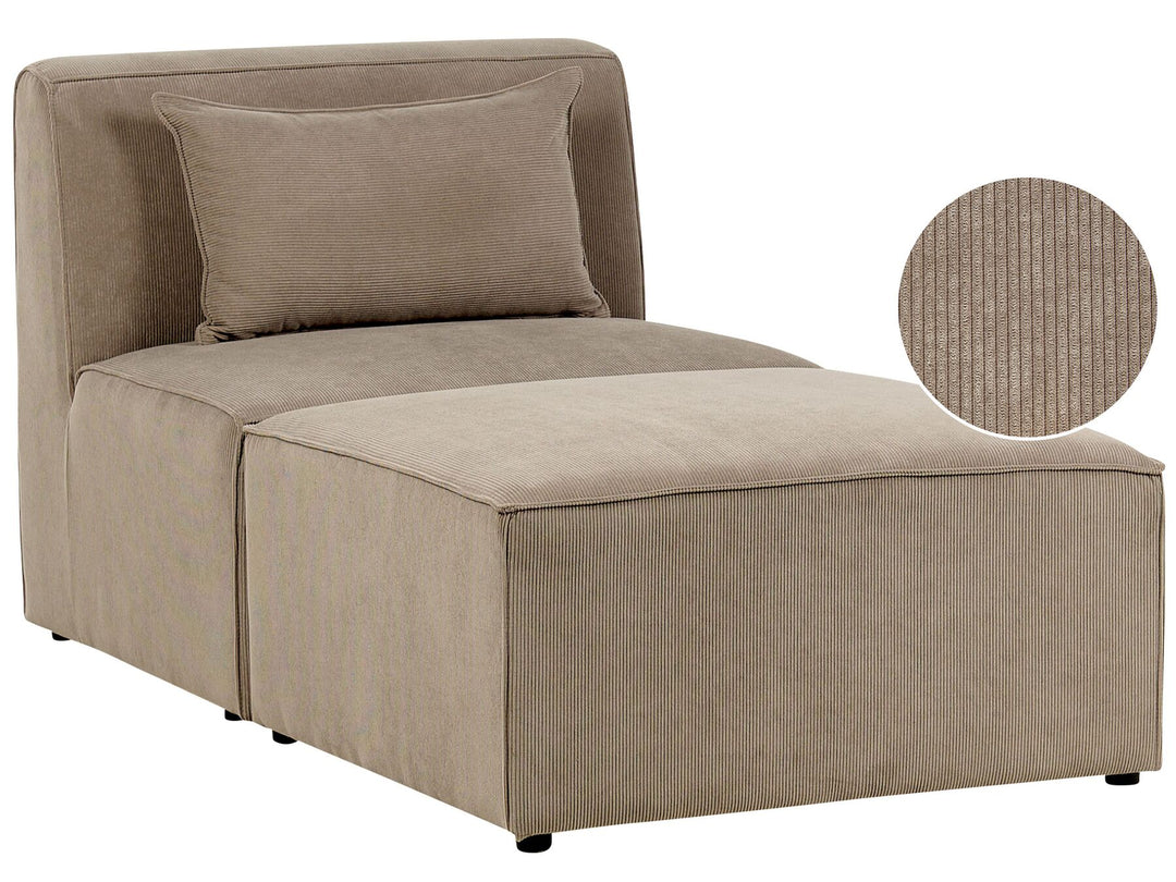 Lemvig Jumbo Cord Chaise Lounge Taupe