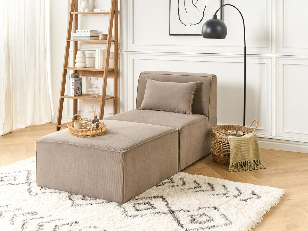 Lemvig Jumbo Cord Chaise Lounge Taupe