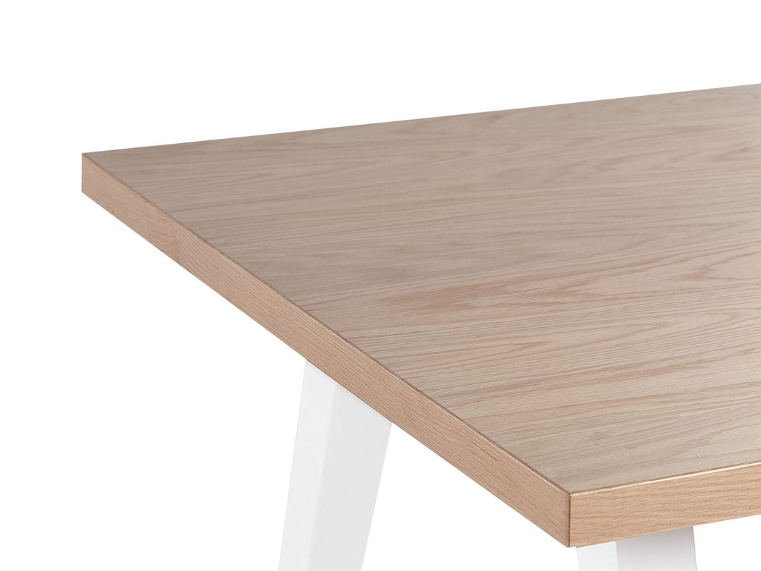 Etting Dining Table 150 x 90 cm Light Wood and White